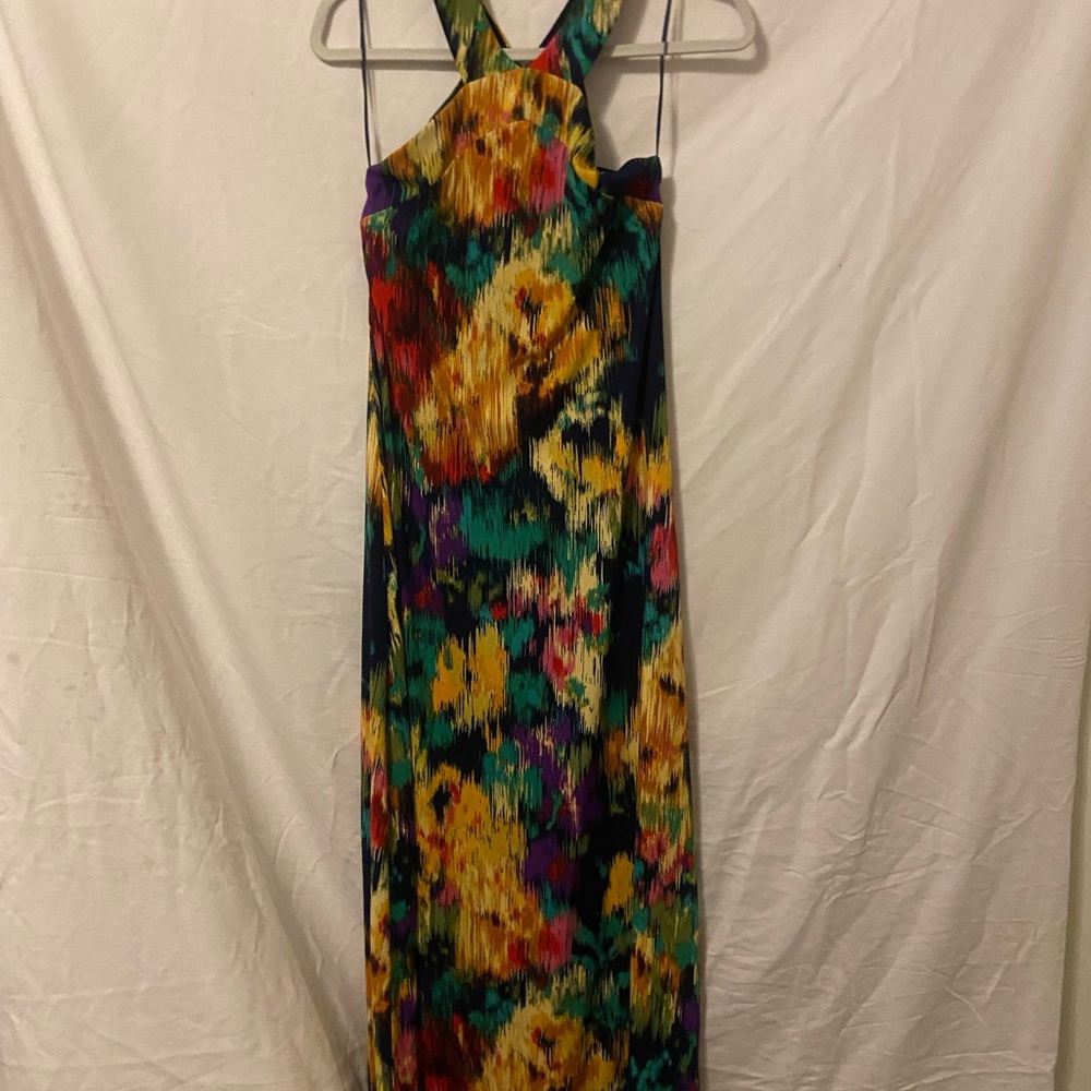 Cupio Orange Yellow Halter Maxi Sundress